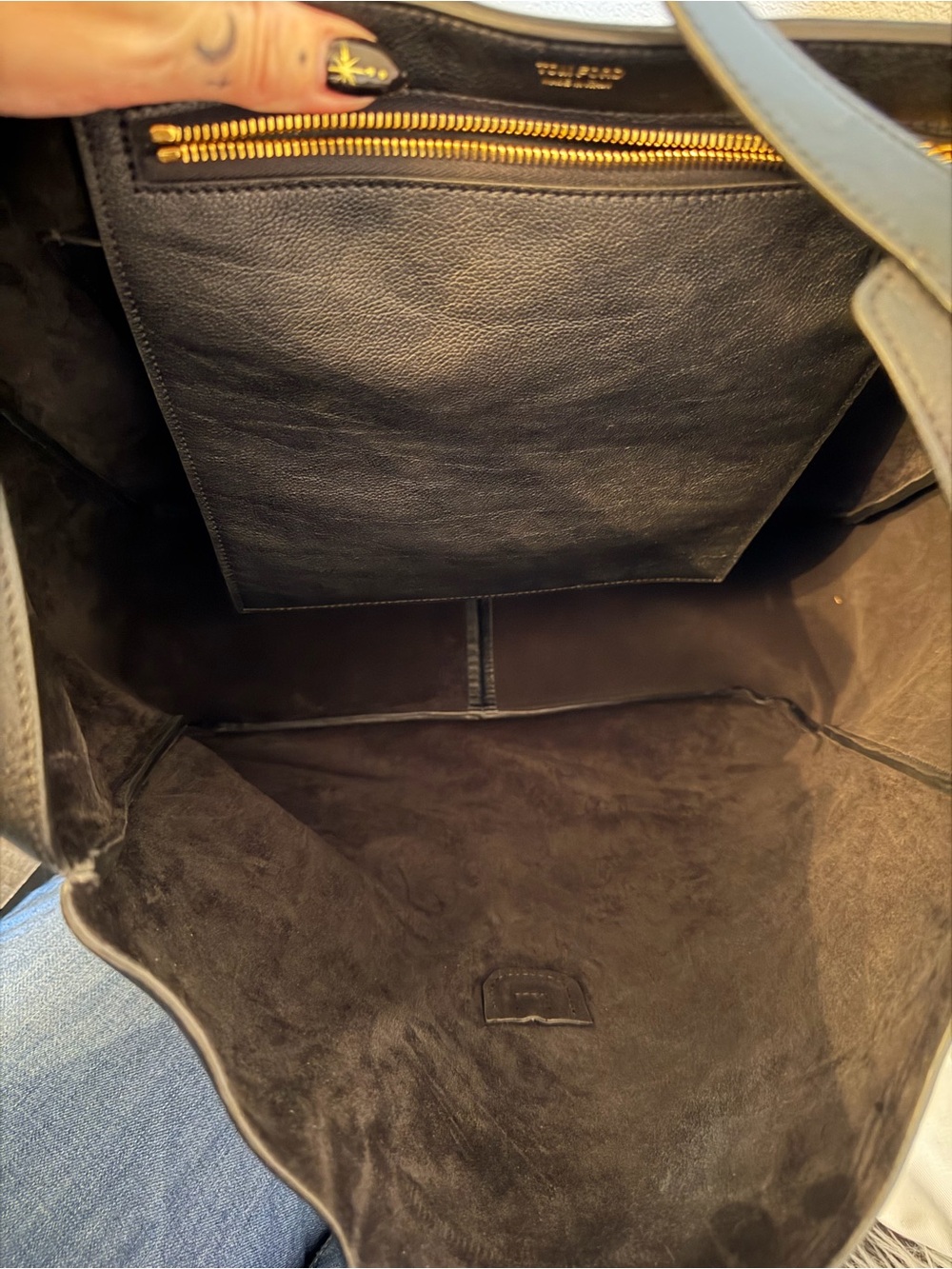 Women's Black Large Monarch Leather Hobo Shoulder Bag - Picture 5 of 10